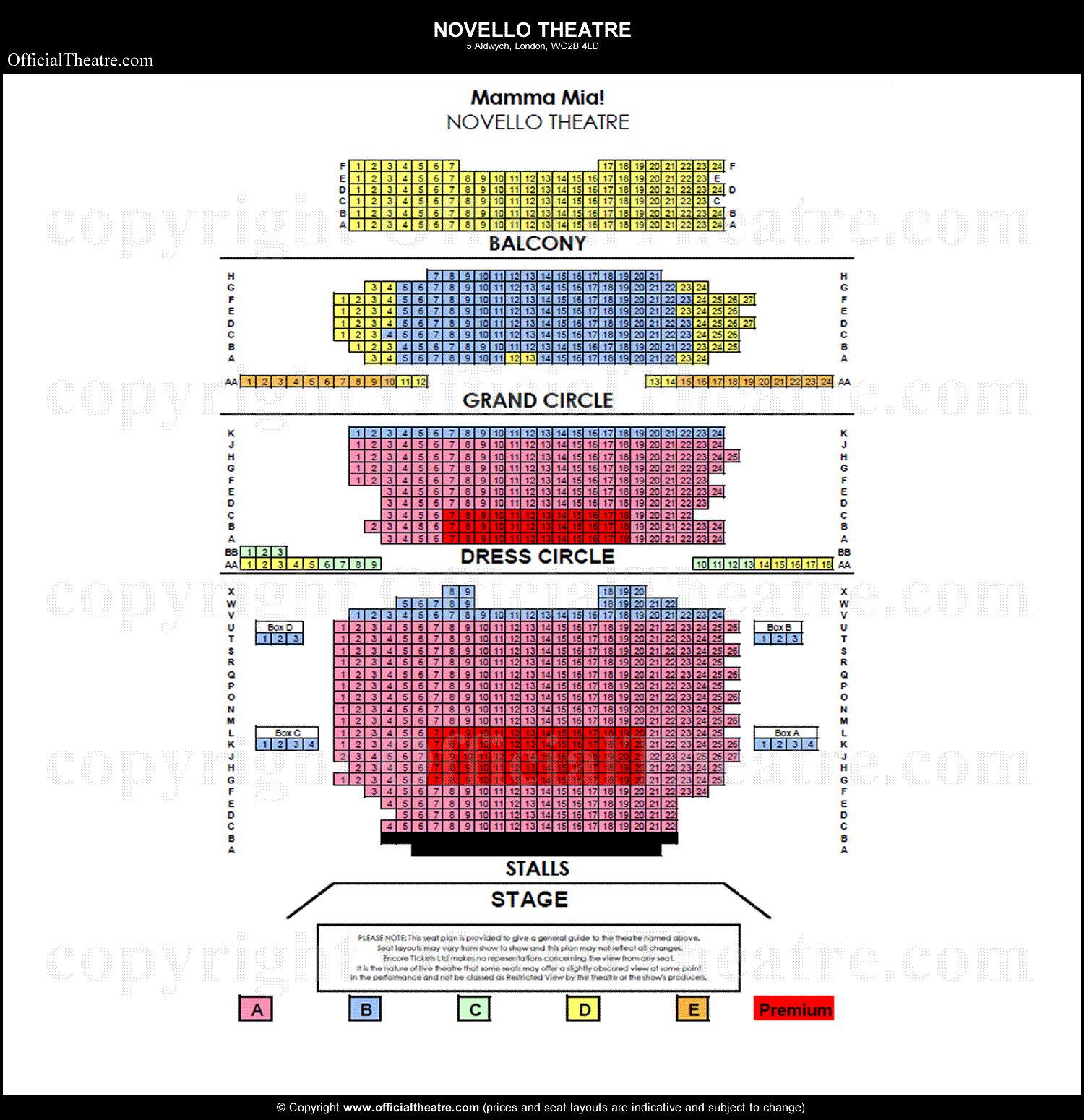 Lyceum Seating Chart London