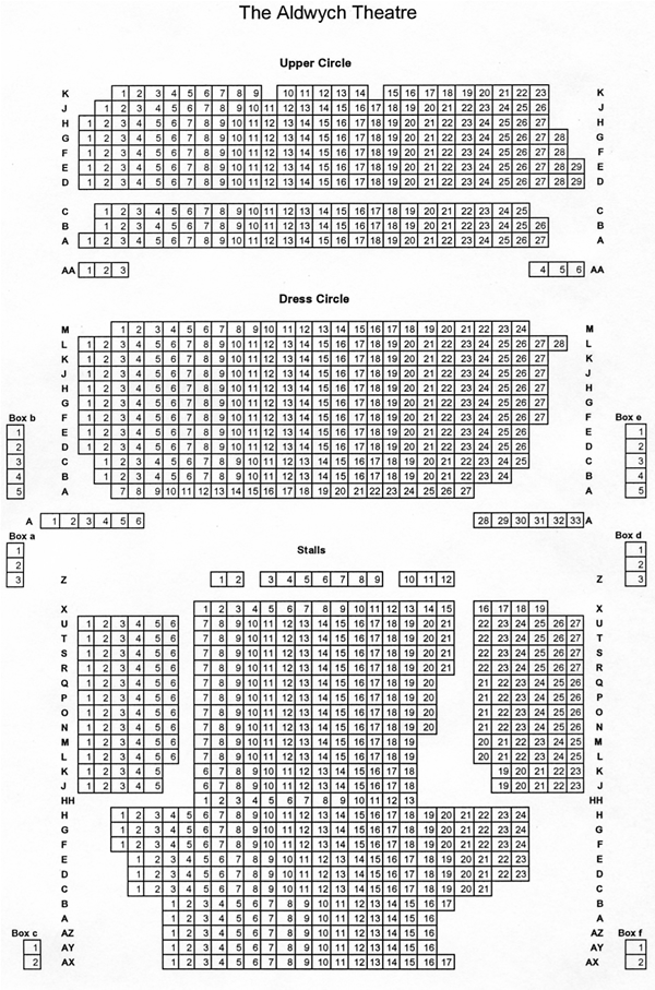 Aldwych Theatre Seating Chart